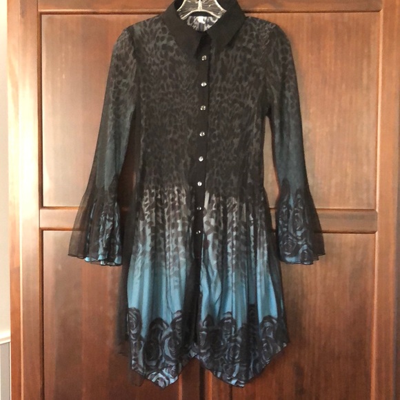 Tops - Lace & Animal Print Tunic